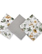 MimiNu Set 3 museline Botanica Grey multifunctionale din bumbac 30x30 cm