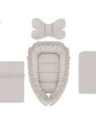 MimiNu Set 4 in 1 Cosulet bebelus Baby Cocoon 75x55 cm Colectia Royal Beige