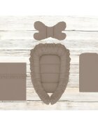MimiNu Set 4 in 1 cosulet bebelus Baby Cocoon 75x55 cm Colectia Royal Mocha