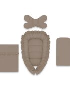MimiNu Set 4 in 1 cosulet bebelus Baby Cocoon 75x55 cm Colectia Royal Mocha