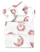 MimiNu Set 4 in 1 Cosulet bebelus Baby Cocoon 75x55 cm husa bumbac din bumbac cu paturica 50x70 cm si salteluta