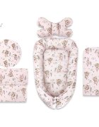 MimiNu Set 4 in 1 cosulet bebelus Baby Cocoon 75x55 cm Little Ballerina Pink