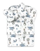 MimiNu Set 4 in 1 cosulet pentru bebelusi Baby Cocoon 75x55 cm Blue Plane