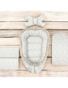 MimiNu Set 4 in 1 cosulet pentru bebelusi Premium Baby Cocoon 75x55 cm Meadow
