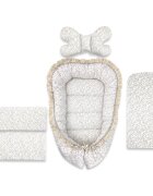 MimiNu Set 4 in 1 cosulet pentru bebelusi Premium Baby Cocoon 75x55 cm Meadow