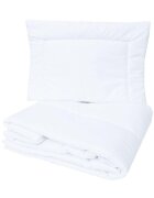 MimiNu Set lenjerie patut cu 6 piese cu volanase pilota si perna cu doua aparatori laterale bumbac 120x60 cm Colectia Royal Blue