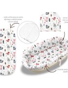 MimiNu Set pentru landou sau cosulet din bumbac Design Fox