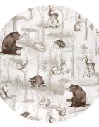 MimiNu Set pentru landou sau cosulet din bumbac Design Woodland