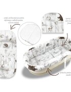 MimiNu Set pentru landou sau cosulet din bumbac Design Woodland