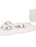 MimiNu Set prosop mare cu gluga 100x100 cm + manusa de baie bebelusi 12x21 cm Design Fox