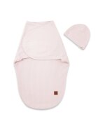 MimiNu Sistem de infasare si caciulita din bumbac Soft Powdery Pink