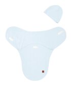 MimiNu Sistem de infasare si caciulita Soft Blue 0-3 luni Leo din bumbac