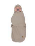 MimiNu Sistem de infasare si caciulita Soft Mocha 0-3 luni Leo din bumbac