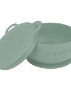Minikoioi Bol cu ventuza si capac 100 premium silicone river green
