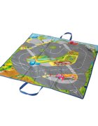 MINILAND Covoras de joaca si cutie pentru jucarii Trafic
