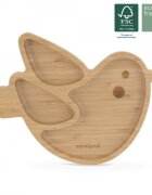 MINILAND Farfuriuta de lemn compartimentata cu baza silicon Chick
