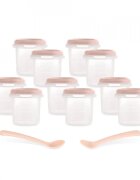 MINILAND Set 10 recipiente ermetice gradate cu 2 lingurite Candy 200 ml