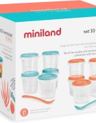 MINILAND Set 10 recipiente ermetice gradate cu 2 lingurite Mediteranean 200 ml