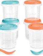MINILAND Set 10 recipiente ermetice gradate cu 2 lingurite Mediteranean 200 ml