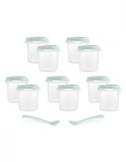MINILAND Set 10 recipiente ermetice gradate si 2 lingurite Mint 200 ml