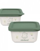 MINILAND Set 2 recipiente ermetice pentru mancare solida Frog