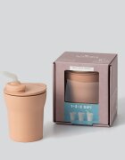 Miniware Pahar cu capac si pai antrenament bebelusi 1-2-3 Sip Toffee