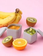 Miniware Set cutie cu 2 silipods pentru mancare bebelusi Grow bento 3 piese Cotton Candy+Grey