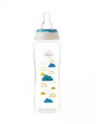 Minut Baby Biberon 250 ml si tetina silicon 3+ bleu