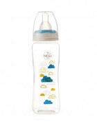 Minut Baby Biberon 250 ml si tetina silicon 3+ bleu