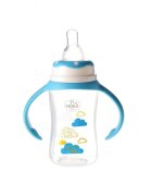 Minut Baby Biberon cu manere 125 ml si tetina silicon 0+ bleu