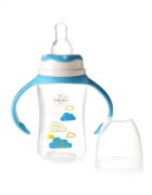 Minut Baby Biberon cu manere 125 ml si tetina silicon 0+ bleu