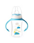 Minut Baby Biberon cu manere 125 ml si tetina silicon 0+ bleu