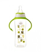 Minut Baby Biberon cu manere 250 ml si tetina silicon 6+ verde