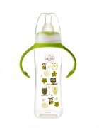 Minut Baby Biberon cu manere 250 ml si tetina silicon 6+ verde