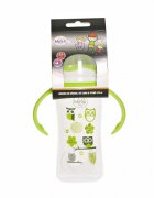 Minut Baby Biberon gat larg cu manere 270 ml cu tetina silicon 3+ verde