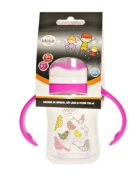 Minut Baby Biberon gat larg cu manere cu tetina silicon 0+ 150 ml roz