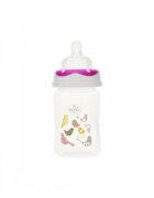 Minut Baby Biberon gat larg cu tetina silicon 150 ml roz