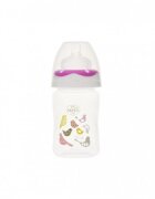 Minut Baby Biberon gat larg cu tetina silicon 150 ml roz