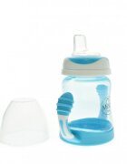 Minut Baby Cana anticurgere cu manere si cioc silicon 210 ml blue