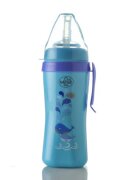 Minut Baby Cana anticurgere cu pai de silicon si clips de prindere 360 ml 6+ bleu