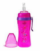 Minut Baby Cana anticurgere cu pai de silicon si clips de prindere 360 ml 6+ roz