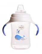 Minut Baby Cana cu manere si cioc de silicon 300 ml 6+ bleu