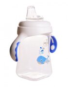 Minut Baby Cana cu manere si cioc de silicon 300 ml 6+ bleu