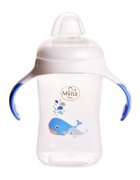 Minut Baby Cana cu manere si cioc de silicon 300 ml 6+ bleu