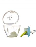 Minut Baby Suzeta 0+ si cutie pentru sterilizare bleu