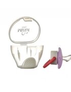 Minut Baby Suzeta 0+ si cutie pentru sterilizare mov
