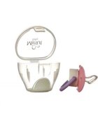Minut Baby Suzeta 0+ si cutie pentru sterilizare roz
