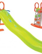 Mochtoys Tobogan cu zid de alpinism si posibilitate atasare furtun apa Verde 205 cm