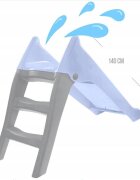 Mochtoys Tobogan pentru copii Pastel Blue cu sistem de atasare furtun apa Scara si baza larga Material durabil si robust Utilizare interiorexterior