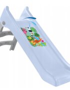 Mochtoys Tobogan pentru copii Pastel Blue cu sistem de atasare furtun apa Scara si baza larga Material durabil si robust Utilizare interiorexterior